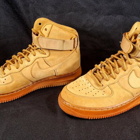 Nike Air Force 1 Mid Boot Mens \'07 Flax Wheat 882096-200 Khaki Shoes Size 8 main image 7